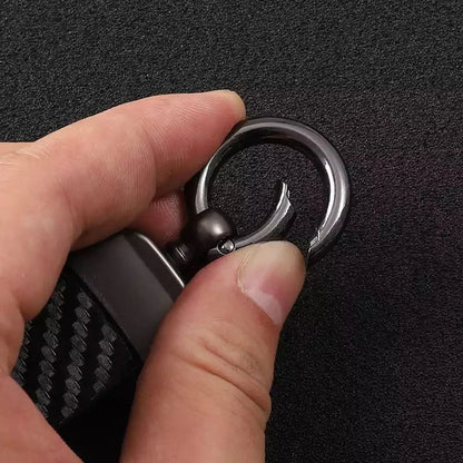 Carbon Microfiber Leather Key Chain For Audi